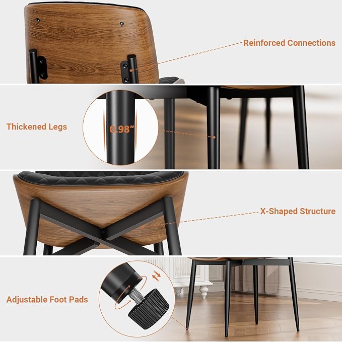 YaFiti Dining Chairs Set of 8, Mid Century Modern Accent Dining Room and - Image 6