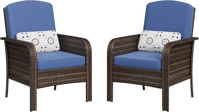 GAOMON 2-Piece Outdoor Patio Furniture Set, Rattan Lounge Chairs by GAOMON
