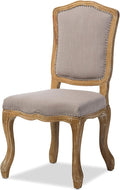 Baxton Studio Chateauneuf French Vintage Cottage Weathered Oak Linen by BaxtonStudio