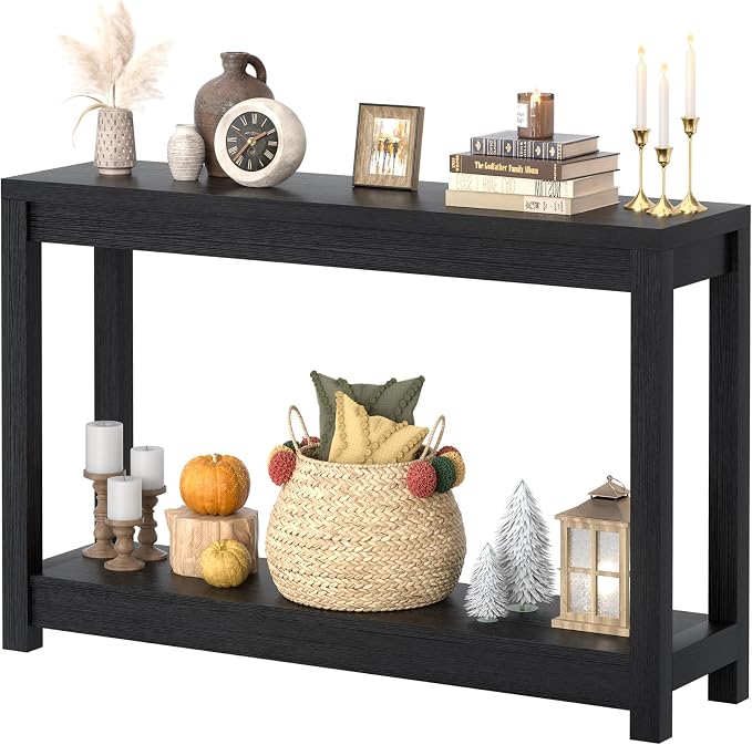 Besiost 47" Farmhouse Wood Entryway Table Narrow Console Table by Besiost