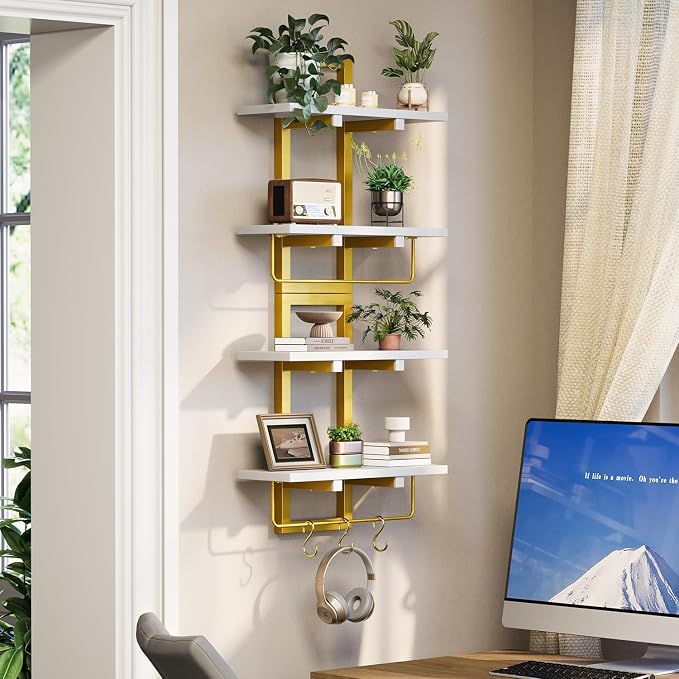 Creso hom Floating Shelves, Hanging Bathroom Shelves 2-Tier, Wall Mounted - Image 4