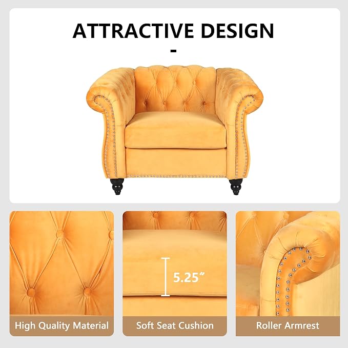 AVZEAR Living Room Accent Chair, Upholstered Sofa Chair Single Sofa Chair - Image 5