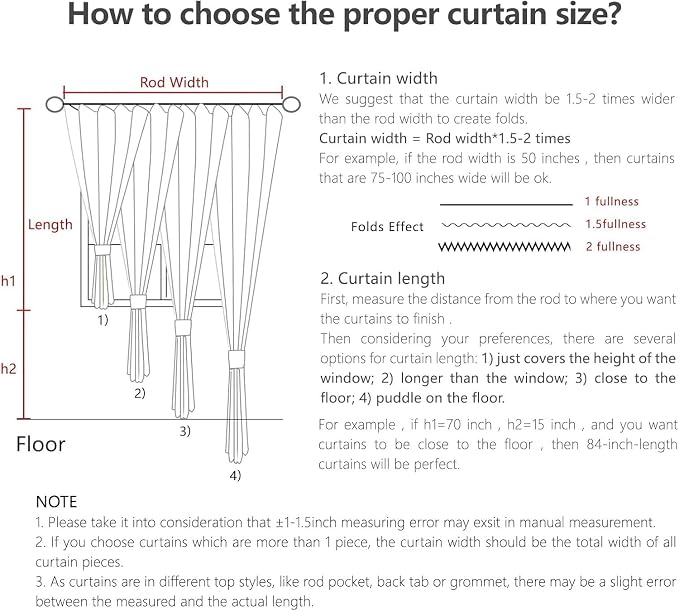Joydeco Linen Curtains 90 Inch Length 2 Panel Sets, Light Filtering Curtains - Image 9