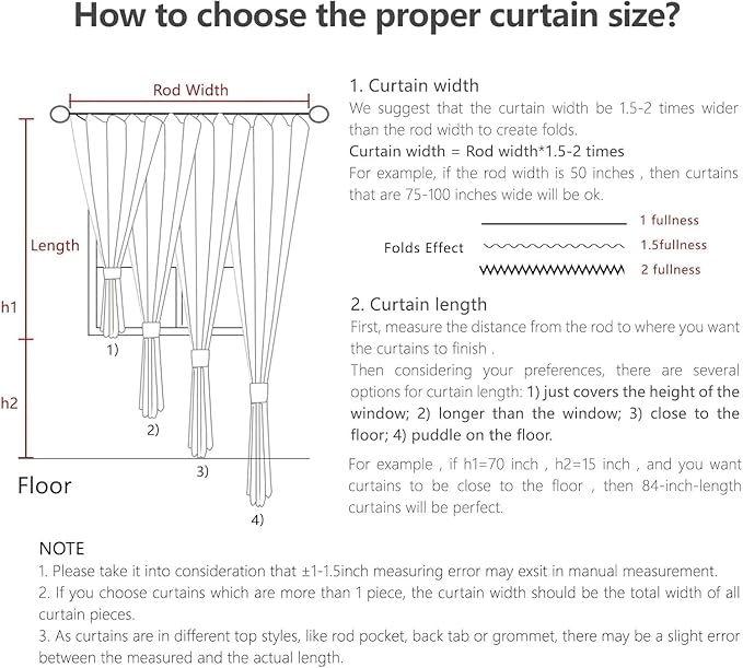 Joydeco Linen Curtains 90 Inch Length 2 Panel Sets, Light Filtering Curtains - Image 9