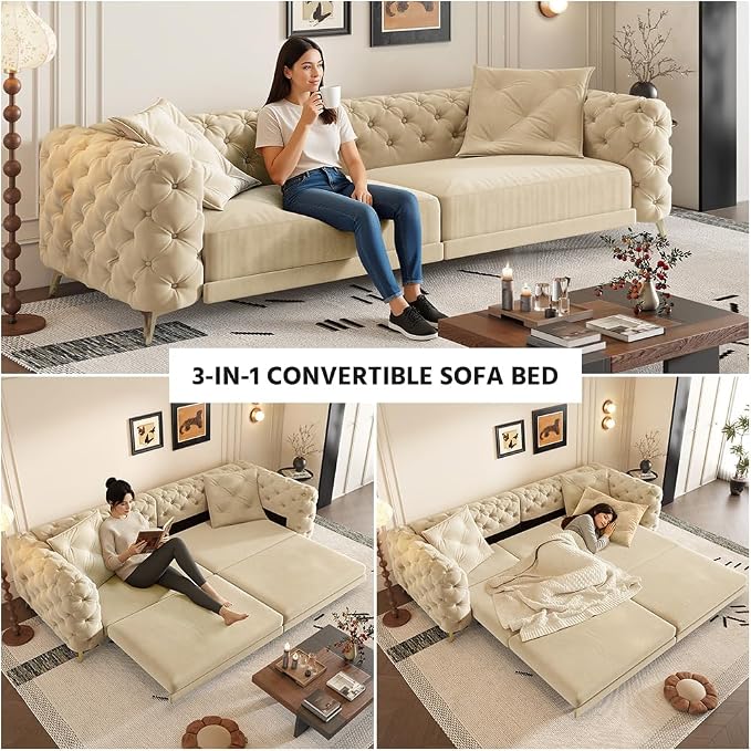 97.7" Convertible Queen Sleeper Sofa - Image 4