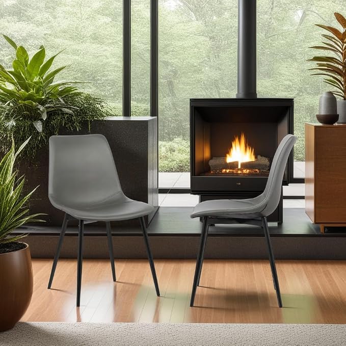 Armen Living Monte Mid Century Modern Dining Accent Chair - Image 2