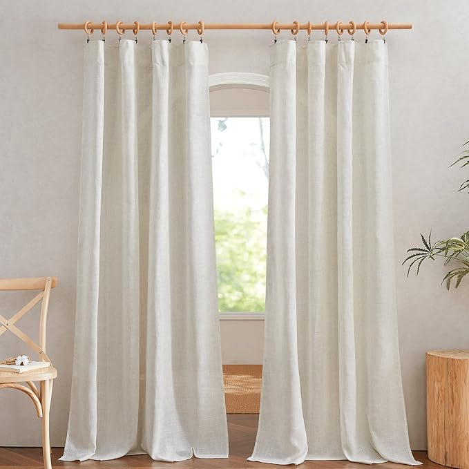 NICETOWN Extra Long Semi Sheer Linen Curtains - Image 3