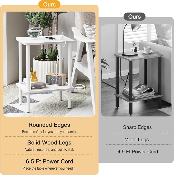 Apicizon 2 Tier End Table, Small Side Table - Image 6