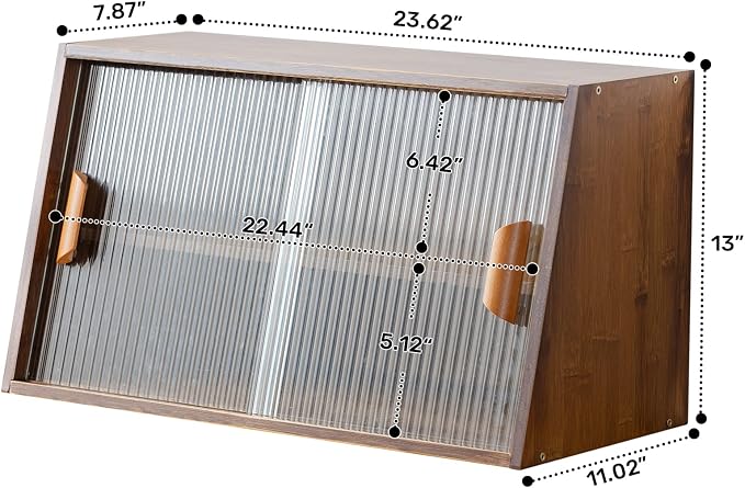 HollyHOME Small Bamboo Kitchen Pantry Sideboard - Image 3