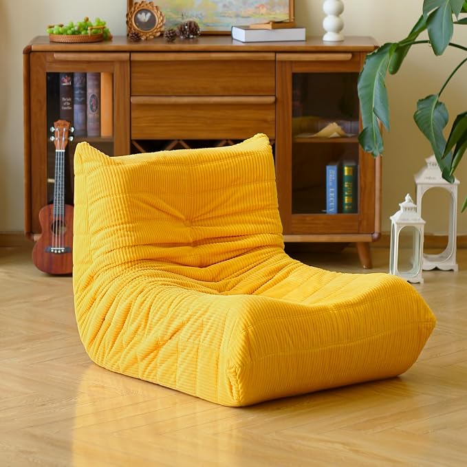 N&V Fireside Floor Sofa- Mid-Century Modern Armless Lounge Chair by NV