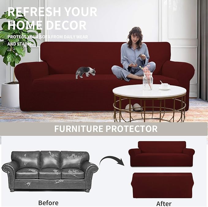 Easy-Going Stretch Oversized Chair Sofa Slipcover 1-Piece Couch Sofa Cover - Image 4