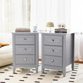 Bonnlo Gray Nightstands Set of 2, 3 Drawer Nightstand, Modern Night Stand by Bonnlo
