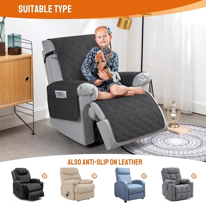 VANSOFY 100% Waterproof Recliner Chair Covers, Recliner Cover Non-Slip Dog - Image 5