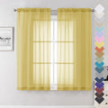 Lecloud Yellow Sheer Curtains 63 Inch Length 2 Panels, Light Filtering Voile by Lecloud