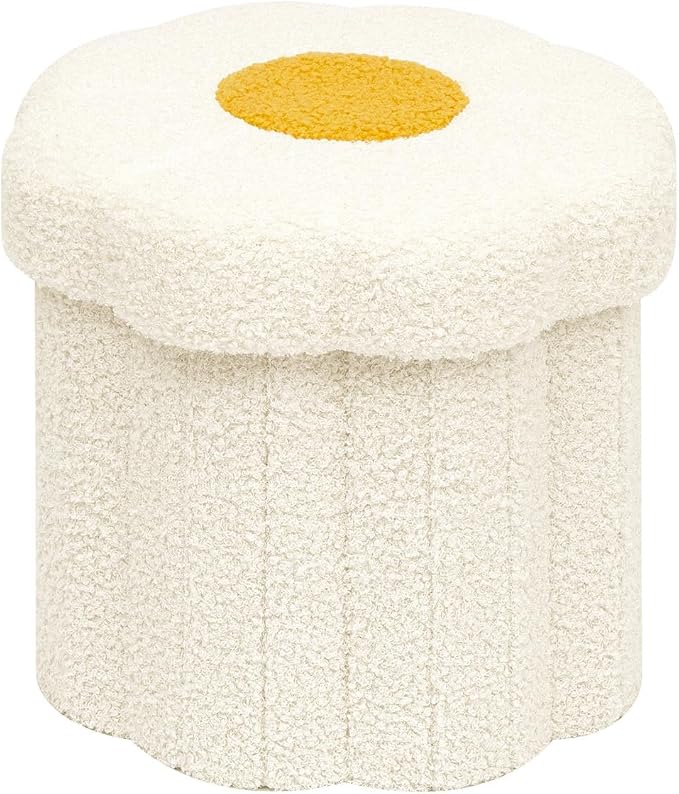 B FSOBEIIALEO Storage Ottoman Foldable, Sunflower Shaped Small Footrest by BFSOBEIIALEO