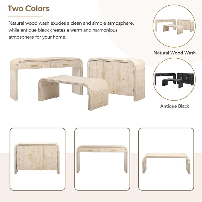 Retro Silhouette Sectional 3-Piece Set Containing Sideboard, Console Table and - Image 6