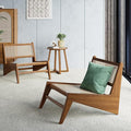 homary Mid Century Modern Chair Japandi Walnut Rattan and Wood Lounge Chairs by Homary