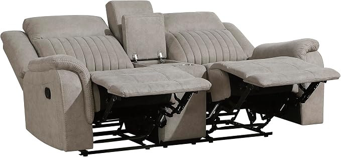 Lexicon Manual Double Reclining Loveseat, Polished Microfiber Manual Wall - Image 10
