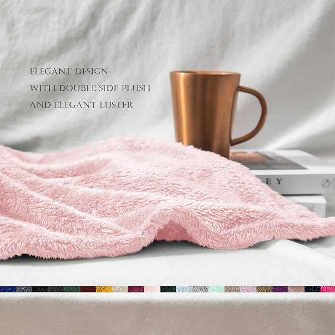 Exclusivo Mezcla Plush Fuzzy Fleece Bed Blanket Queen Size, Super Soft - Image 6