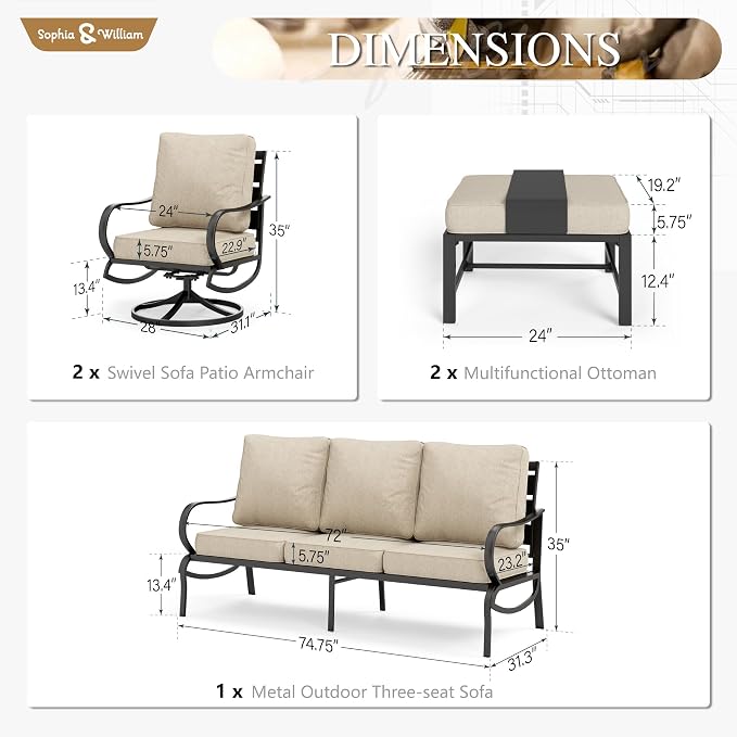 Sophia & William Patio Furniture Sets - Image 6