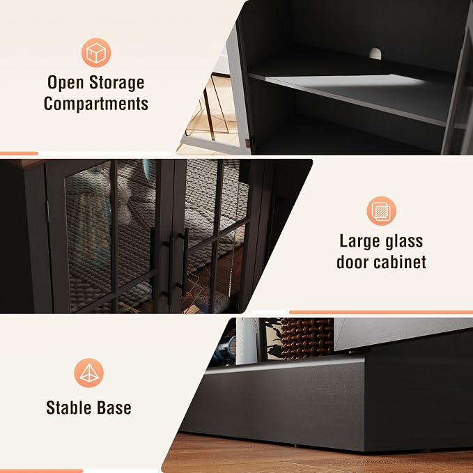98" Farmhouse TV Stand with 36" Fireplace - Image 5
