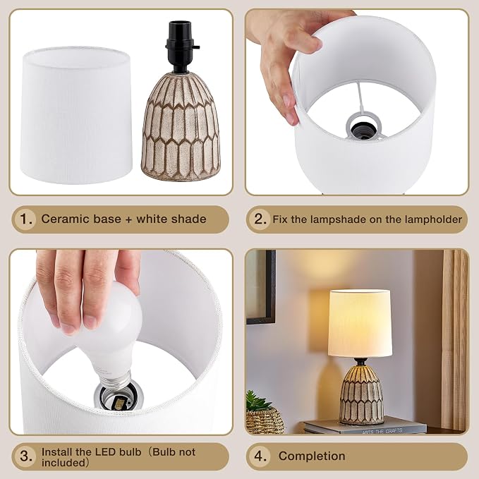 EJIAXIN Small Table Lamp -13.5" Boho Lamp - Image 8
