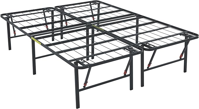 Amazon Basics Bed Frame with Storage, Foldable Metal Platform, Sturdy Steel by AmazonBasics