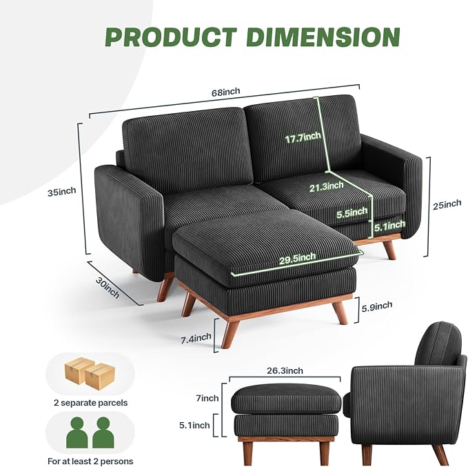 Vesgantti 68" Loveseat Sofa - Image 2