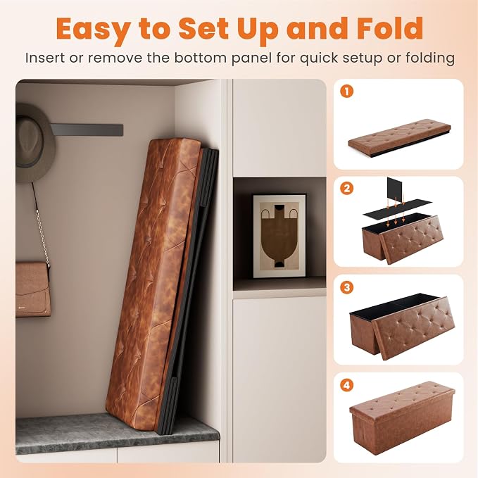 Sweetcrispy 43 Inches Folding Ottoman - Image 6