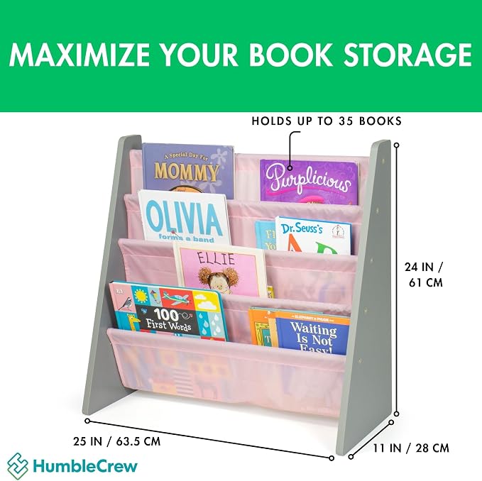 Humble Crew Kids Bookshelf, 4-Tier Front-Facing Book Display Organizer - Image 2