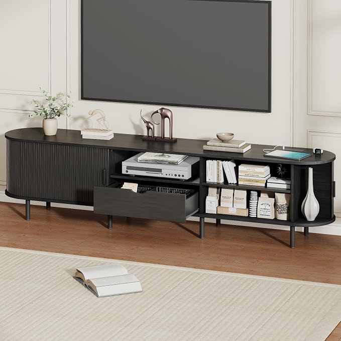 86.6" Mid-Century TV Stand - Image 3