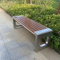 LITFAD Outdoor Indoor Bench Stainless Steel Metal Park Bench by LITFAD