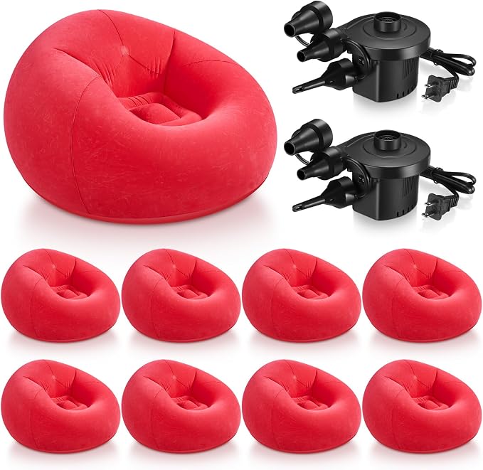 Realspring 6 9 12 Pcs Inflatable Bean Bag Chairs by Realspring