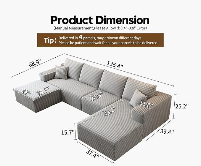 135.4" Cloud Modular Sectional Couch - Image 2