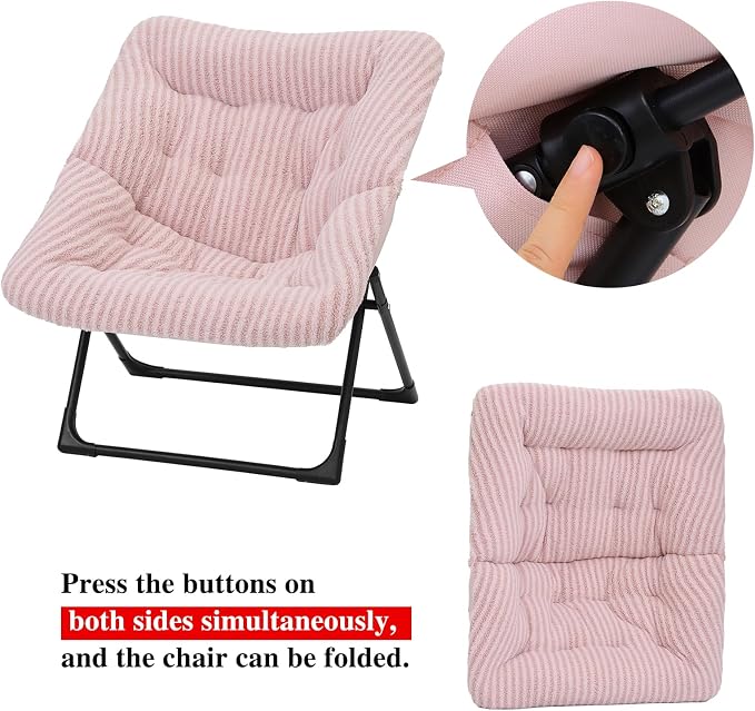 Comfy Saucer Chair for Adults, Soft Faux Fur Bedroom Chair, Accent Dorm Chairs - Image 7