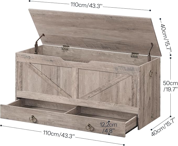 HOOBRO Storage Chest, 43.3" Toy Chest - Image 3