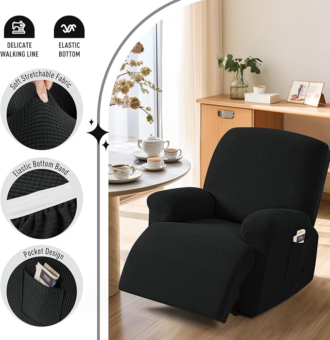 TAOCOCO Oversized Recliner Chair Covers, 1 Seater Streach Recliner Covers Soft - Image 3
