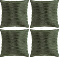 Fancy Homi 4 Packs Boho Olive Green Decorative Throw Pillow Covers 24x24 Inch by Fancy+Homi