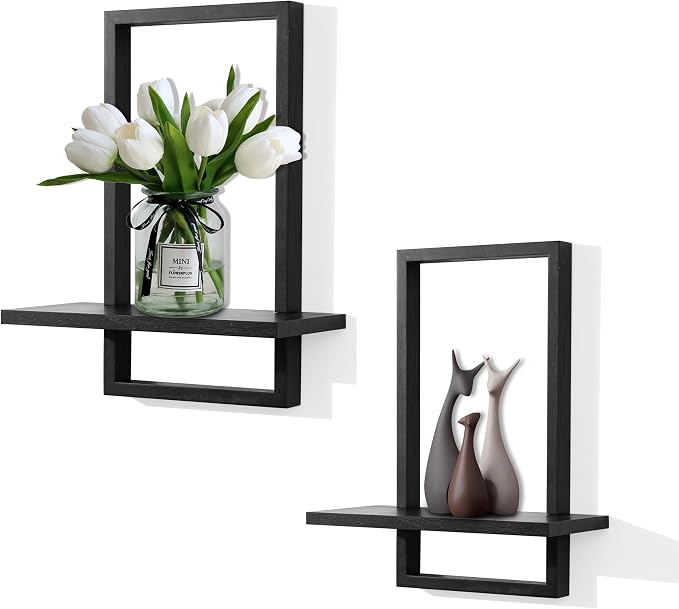 PHOENANCEE Square Floating Shelves, Wall Plants Holder, Bathroom Wall Decor by PHOENANCEE