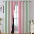 Estelar Textiler Sage Green and Pink Ombre Blackout Curtains 96 Inches Long by ESTELARTEXTILER
