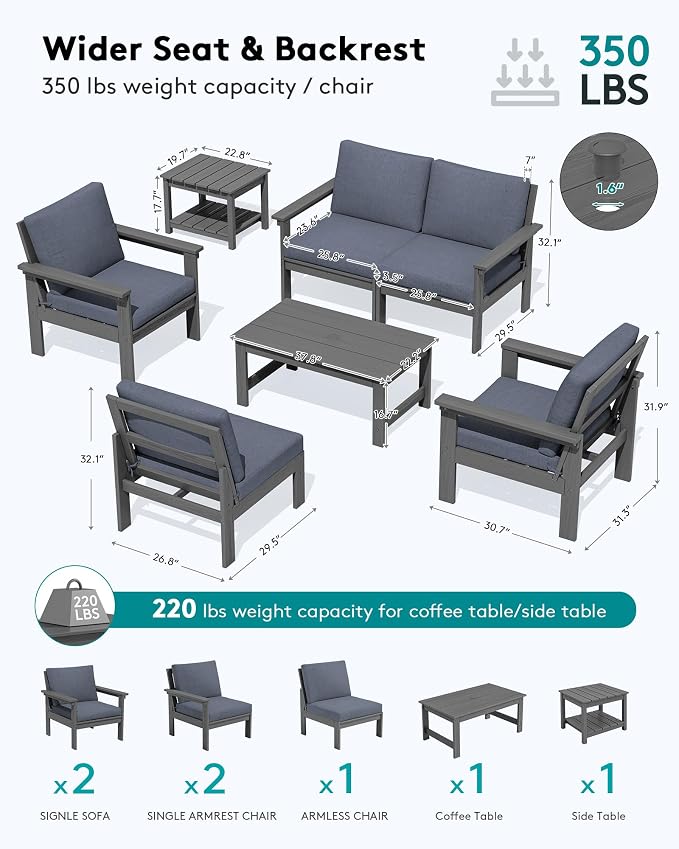 SERWALL HDPE Patio Furniture Set - Image 2