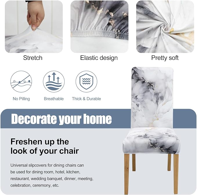 BIETYONE Stretch Dining Chair Covers Set of 4, Soft Removable Washable Kitchen - Image 3