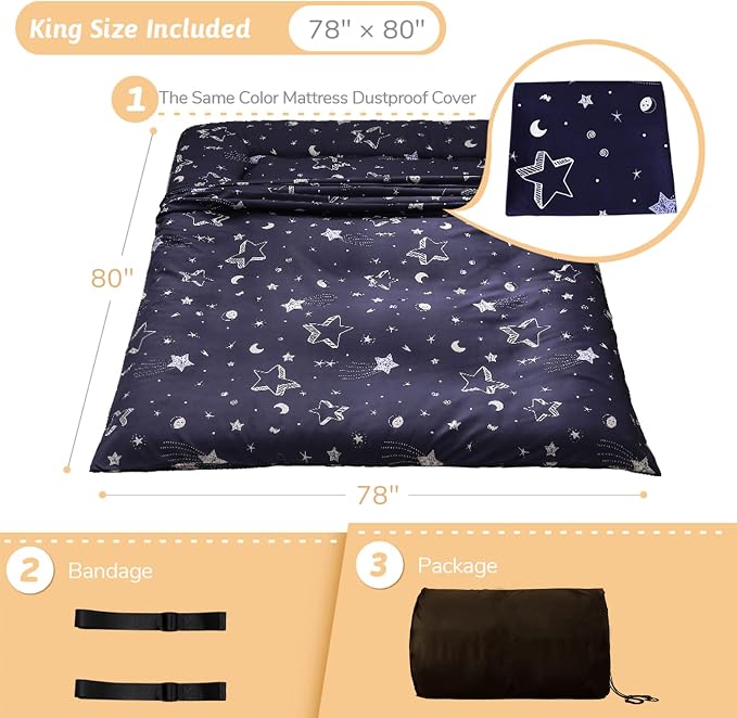 MAXYOYO Japanese Futon Mattress Floor Mattress Sleeping Pad Foldable Mat Roll - Image 2