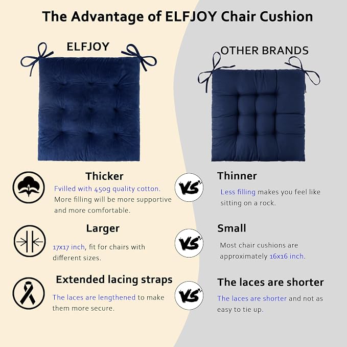 ELFJOY Rocking Chair Cushion Large Rocking Chair Pads - Image 3