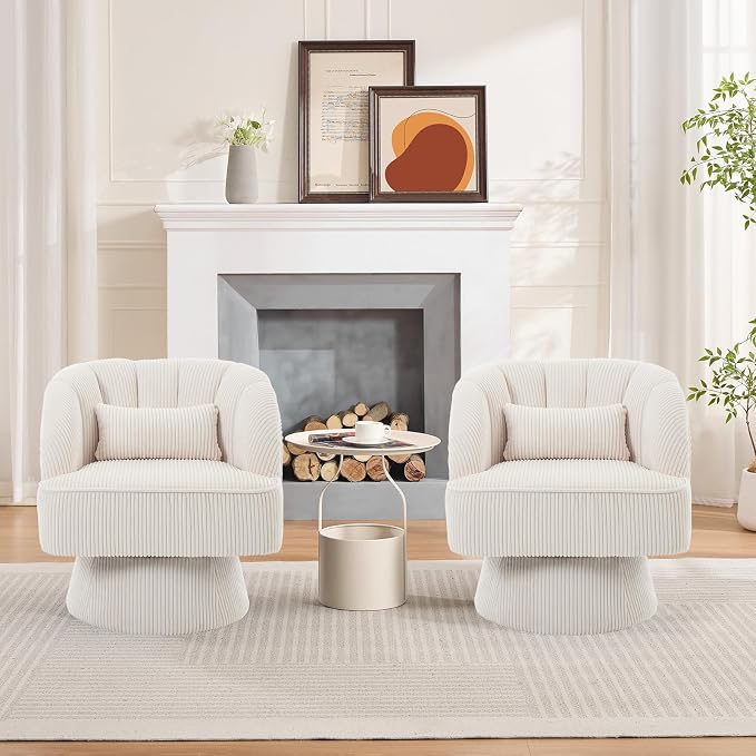 Garvee Ultra-Plush Swivel Accent Chair, 360° Barrel Lounge Chair - Image 6