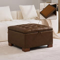 WUTUTUEE 30" Faux Leather Square Storage Ottoman by WUTUTUEE