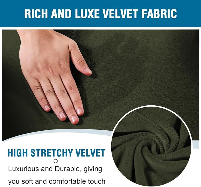 H.VERSAILTEX Velvet Stretch Recliner Couch Covers 4-Pieces Style Recliner Chair - Image 3