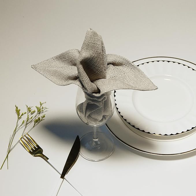 BALCONY & FALCON Cloth Napkins Set of 6 Washable Linen Napkins Absorbent - Image 5