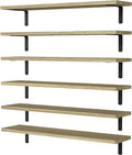 WOPITUES Wood Floating Shelves Set of 6, 24 inch Long Floating Shelves by WOPITUESOfficial