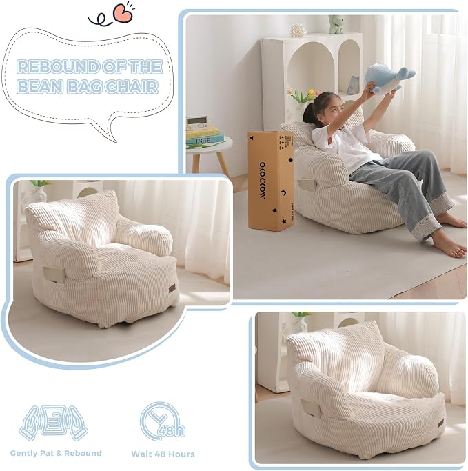 MAXYOYO Kids Bean Bag Chair, Stuffed Toddler Bean Bag Sofa - Image 8